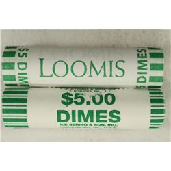 2-$5 ROLLS OF 2011-P & D ROOSEVELT DIMES BU