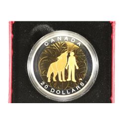 2014 CANADA $20 FINE SILVER SELECTIVE GOLD PLATING