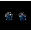 Image 1 : 14KT White Gold 0.97 ctw Fancy Blue Diamond Stud Earrings