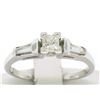 Image 2 : 14k White Gold 0.66 ctw Princess Diamond Engagement Ring Tapered Baguette Accent