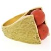 Image 6 : 18k Yellow Gold Spinning Faceted Coral Bead Textured Matte VERY HEAVY 40.1g Ring
