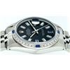 Image 9 : Rolex Mens Stainless Steel Black Baguette Diamond Dial & Sapphire Datejust Wrist