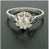 Image 2 : Antique Art Deco Platinum 0.78 ctw Old Mine Cut Diamond Filigree Engagement Ring