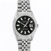 Image 2 : Rolex Mens Stainless Steel Black Baguette Diamond 36MM Datejust Wristwatch With