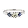 Image 2 : 0.90 ctw Diamond and Sapphire Ring - 14KT White Gold