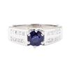 Image 2 : 1.86 ctw Sapphire And Diamond Ring - 14KT White Gold