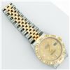 Image 7 : Rolex Mens 2 Tone 14K Champagne Diamond Pyramid Bezel Datejust Wristwatch