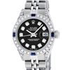 Image 1 : Rolex Ladies Stainless Steel Black Diamond Lugs & Sapphire Datejust With Watch W
