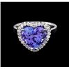 Image 2 : 4.42 ctw Tanzanite and Diamond Ring - 14KT White Gold