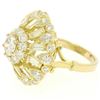 Image 2 : GIA Cert 18K Yellow Gold 5.56 ctw Round & Baguette Diamond Waterfall Cluster Rin
