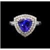 Image 2 : 14KT White Gold 2.09 ctw Tanzanite and Diamond Ring