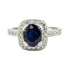 Image 2 : 1.68 ctw Oval Brilliant Blue Sapphire And Diamond Ring - 14KT White Gold