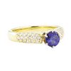 Image 1 : 1.27 ctw Sapphire And Diamond Ring - 18KT Yellow Gold