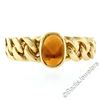 Image 1 : 18kt Yellow Gold 0.85 ctw Oval Citrine Solitaire Ring w/ Cuban Link Shank