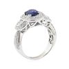 Image 4 : 3.52 ctw Sapphire and Diamond Ring - 18KT White Gold