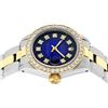 Image 3 : Rolex Ladies 2 Tone Yellow Gold Blue Vignette VS Diamond Oyster Datejust Wristwa