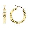 Image 2 : 20mm Diamond Cut Hoop Earrings - 14KT Yellow Gold
