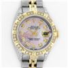 Image 1 : Rolex Ladies 2 Tone Yellow Gold Pink MOP Diamond Lugs & Pyramid Datejust Wriswat