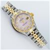 Image 3 : Rolex Ladies 2 Tone Yellow Gold Pink MOP Diamond Lugs & Pyramid Datejust Wriswat