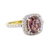 2.64 ctw Pink Sapphire and Diamond Ring - 18KT Yellow Gold