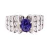 Image 2 : 2.56 ctw Blue Sapphire And Diamond Ring - 14KT White Gold