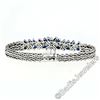 Image 4 : Vintage 14kt White Gold 3.45 ctw Sapphire and Diamond Cluster Bracelet
