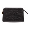 Image 1 : Chanel Vintage Black Caviar Leather Timeless Pouch