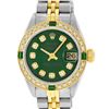 Image 1 : Rolex Ladies 2 Tone Yellow Gold Green Diamond & Emerald Datejust Wristwatch
