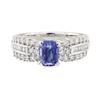 Image 2 : 2.22 ctw Sapphire and Diamond Ring - 18KT White Gold