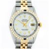 Image 1 : Rolex Mens 2 Tone 14K Silver & Sapphire Diamond 36MM Datejust Wriswatch