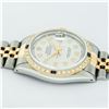 Image 7 : Rolex Mens 2 Tone 14K Silver & Sapphire Diamond 36MM Datejust Wriswatch