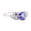 Image 1 : 2.87 ctw Sapphire And Diamond Ring - 14KT White Gold