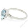 Image 6 : Vintage 14kt White Gold 1.20 ctw Marquise Aquamarine and Baguette Diamond Ring