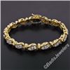 Image 6 : 14kt Yellow and White Gold 1.80 ctw Diamond Wavy Link Tennis Bracelet