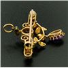 Image 6 : Victorian 15kt Yellow Gold Old Cut Amethyst and Seed Pearl Brooch or Pendant