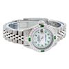 Image 4 : Rolex Ladies Stainless Steel MOP Emerald & Diamond Datejust Wristwatch