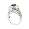 Image 4 : 2.50 ctw Round Brilliant Blue Sapphire And Diamond Ring - 18KT White Gold