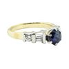 Image 1 : 1.53 ctw Oval Brilliant Blue Sapphire And Diamond Ring - 18KT Yellow And White G