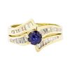Image 2 : 1.03 ctw Blue Sapphire And Diamond Ring And Band - 14KT Yellow Gold