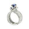 Image 4 : 3.31 ctw Round Brilliant Blue Sapphire And Diamond Ring - 14KT White Gold
