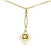 Image 3 : 14k Gold Cushion Mine Cut Diamond Lavalier Pendant