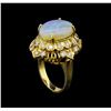 Image 4 : 14KT Yellow Gold 3.68 ctw Opal and Diamond Ring