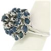 Image 6 : 14k White Gold 3.56 ctw Tiered Round Marquise Sapphire Old Diamond Ring
