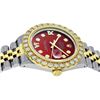 Image 2 : Rolex Mens 2 Tone Red VS 4 ctw Beadset Diamond Datejust Wristwatch with Rolex Bo