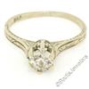 Image 1 : Art Deco Etched 14kt White Gold 0.60 ctw European Diamond Solitaire Engagement R