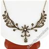 Image 2 : Victorian 14kt Yellow Gold Seed Pearl Floral Dangle Collier Necklace