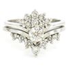 Image 1 : 14kt White Gold 1.00 ctw Diamond Cluster Cocktail Ring