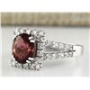 Image 2 : 2.77 CTW Natural Pink Sapphire And Diamond Ring In 14k White Gold