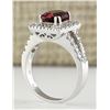Image 3 : 2.77 CTW Natural Pink Sapphire And Diamond Ring In 14k White Gold