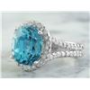 Image 2 : 8.70 CTW Zircon 14K White Gold Diamond Ring